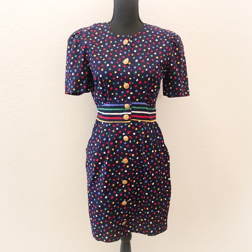 Funky Vintage Multicolored Polkadot Dress